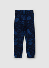 Ovs Fleece Joggers With Drawstring And Print